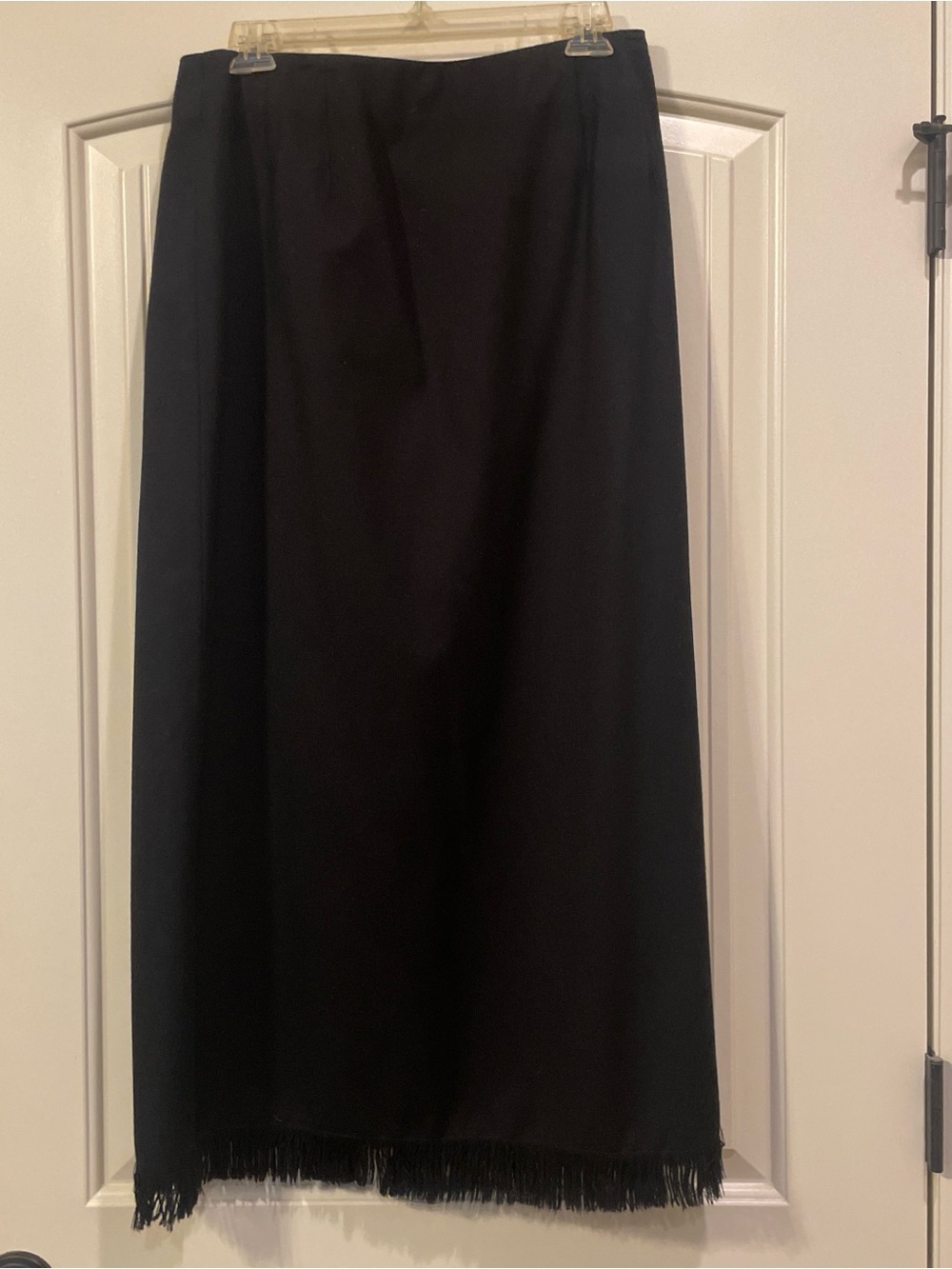 Classic Black Fringe Hem Women's Skirt